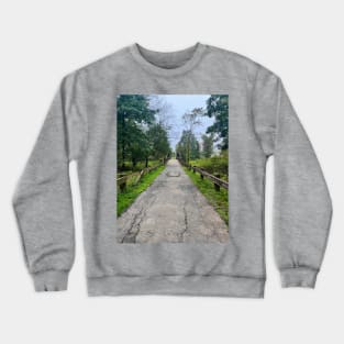 Late September Morning New England Nature Walk - bridge Crewneck Sweatshirt